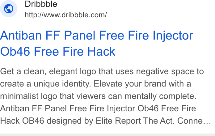 Dribbble ad on Google Ads: Antiban FF Panel Free Fire Injector Ob46 Free Fire Hack Get a clean, elegant logo that uses negative space to create a unique identity. Elevate your brand with a minimalist logo that viewers can mentally complete. Antiban FF Panel Free Fire Injector Ob46 Free Fire Hack OB46 designed by Elite Report The Act. Conne...