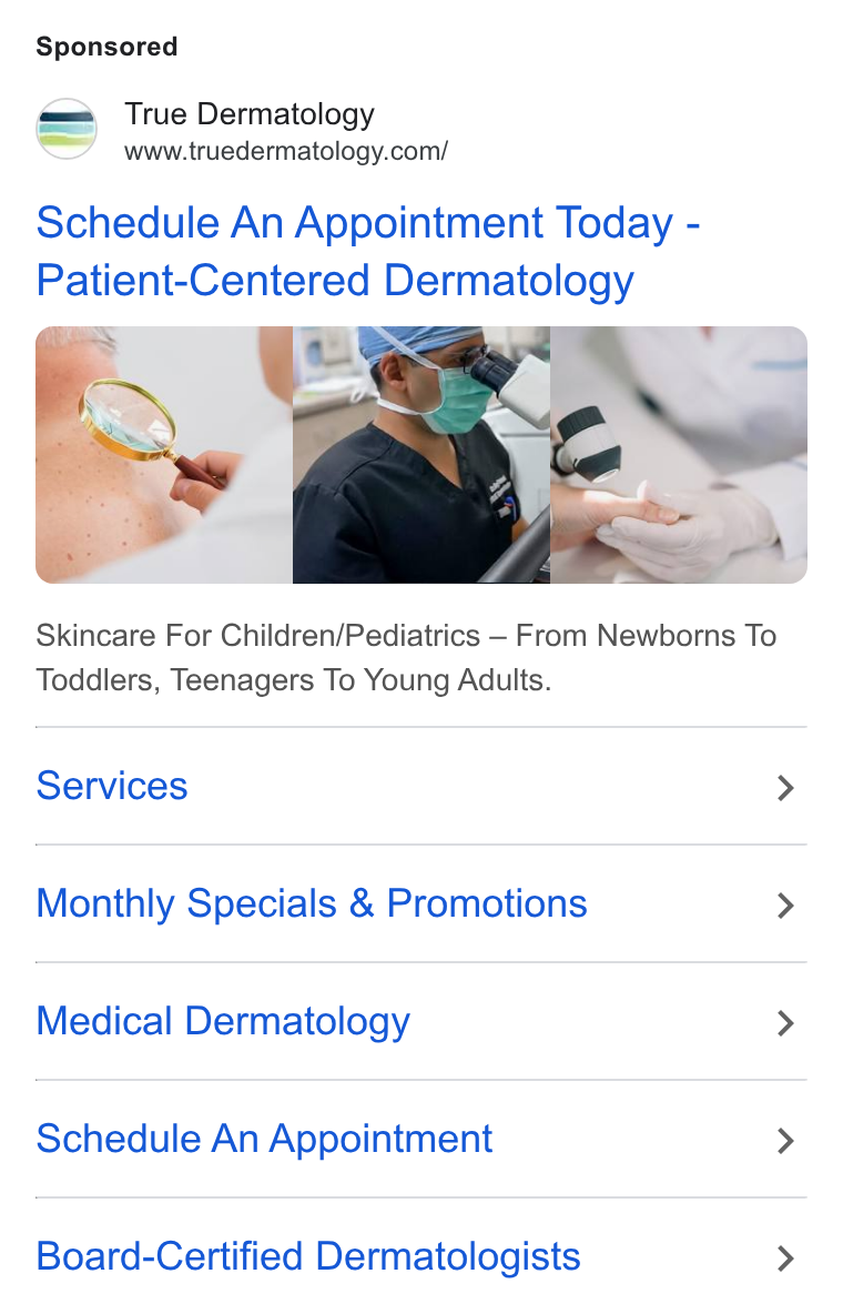 True Dermatology - Birmingham ad creative