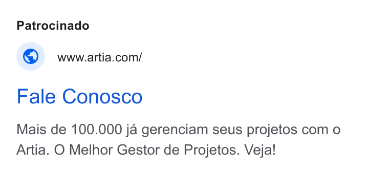 Artia ad on Google Ads: Fale Conosco Mais de 100.000 ja gerenciam seus projetos com o Artia. O Melhor Gestor de Projetos. Veja!