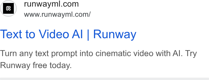 Runway ad on Google Ads: www.runwayml.com/ Text to Video Al | Runway Turn any text prompt into cinematic video with Al. Try Runway free today.