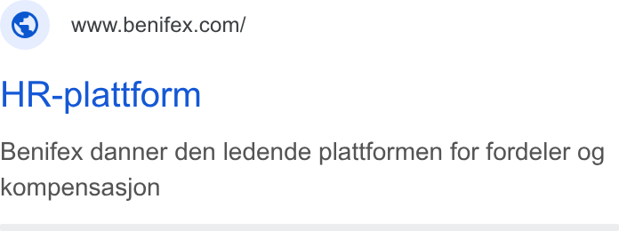 Benifex ad on Google Ads: HR-plattform Benifex danner den ledende plattformen for fordeler og kompensasjon