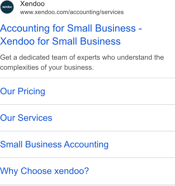 xendoo ad on Google Ads: Accounting for Small Business - Xendoo for Small Business Get a dedicated team of experts who understand the complexities of your business. Our Pricing Our Services Small Business Accounting Why Choose xendoo?