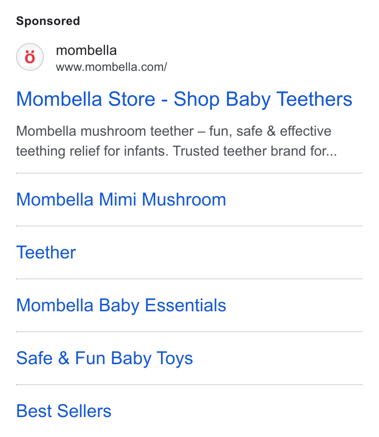 Venly ad on Google Ads: Mombella Store - Shop Baby Teethers Mombella mushroom teether — fun, safe & effective teething relief for infants. Trusted teether brand for... Mombella Mimi Mushroom Teether Mombella Baby Essentials Safe & Fun Baby Toys Best Sellers