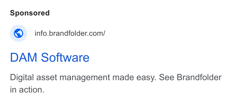 Brandfolder ad on Google Ads: DAM Software Digital asset management made easy. See Brandfolder in action.