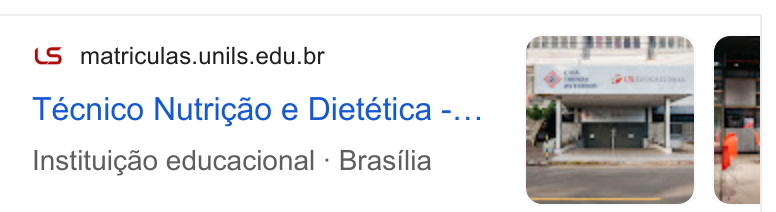 CRM Educacional ad on Google Ads: LS matriculas.unils.edu.br Tecnico Nutri¢gao e Dietetica -... Instituigao educacional - Brasilia