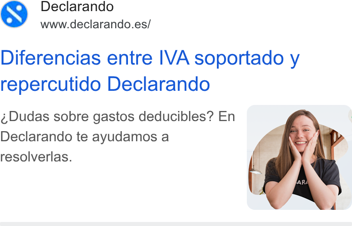Declarando ad on Google Ads: Diferencias entre IVA soportado y repercutido Declarando Dudas sobre gastos deducibles? En Declarando te ayudamos a resolverlas.