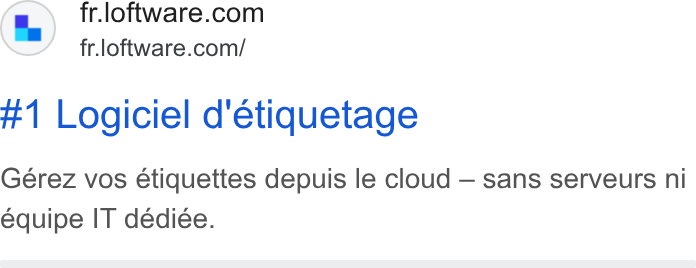 Loftware ad on Google Ads: fr.loftware.com/ #1 Logiciel d'etiquetage Gérez vos étiquettes depuis le cloud — sans serveurs ni equipe IT dédiée.