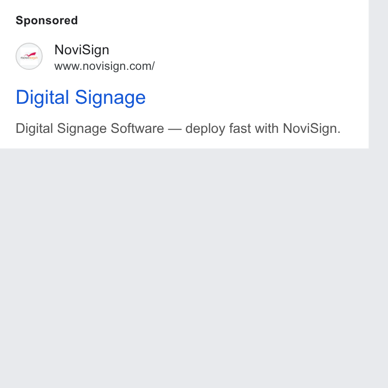 NoviSign ad on Google Ads: Digital Signage Digital Signage Software — deploy fast with Novi Sign.