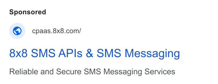 8x8 ad on Google Ads