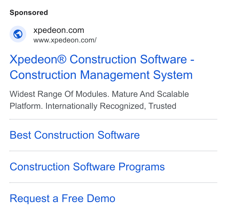Xpedeon ad on Google Ads: www.xpedeon.com/ Xpedeon® Construction Software - Construction Management System Widest Range Of Modules. Mature And Scalable Platform. Internationally Recognized, Trusted Best Construction Software Construction Software Programs Request a Free Demo