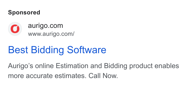 Aurigo Software Technologies ad on Google Ads: www.aurigo.com/ Best Bidding Software Aurigo’s online Estimation and Bidding product enables more accurate estimates. Call Now.