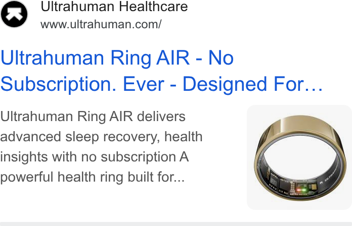 ULTRAHUMAN HEALTHCARE PRIVATE LIMITED ad creative