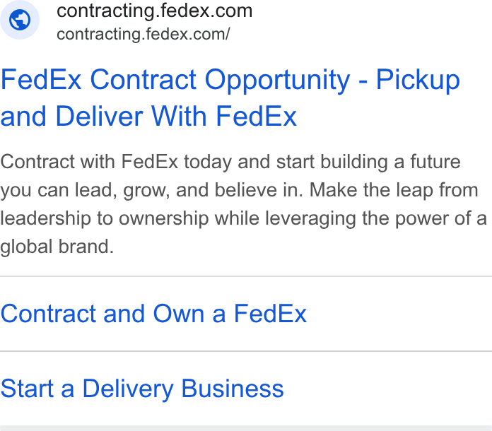 FedEx ad on Google Ads: contracting.fedex.com/ Fed Ex Contract Opportunity - Pickup and Deliver With Fed Ex Contract with Fed Ex today and start building a future you can lead, grow, and believe in. Make the leap from leadership to ownership while leveraging the power of a global brand. Contract and Own a Fed Ex Start a Delivery Business