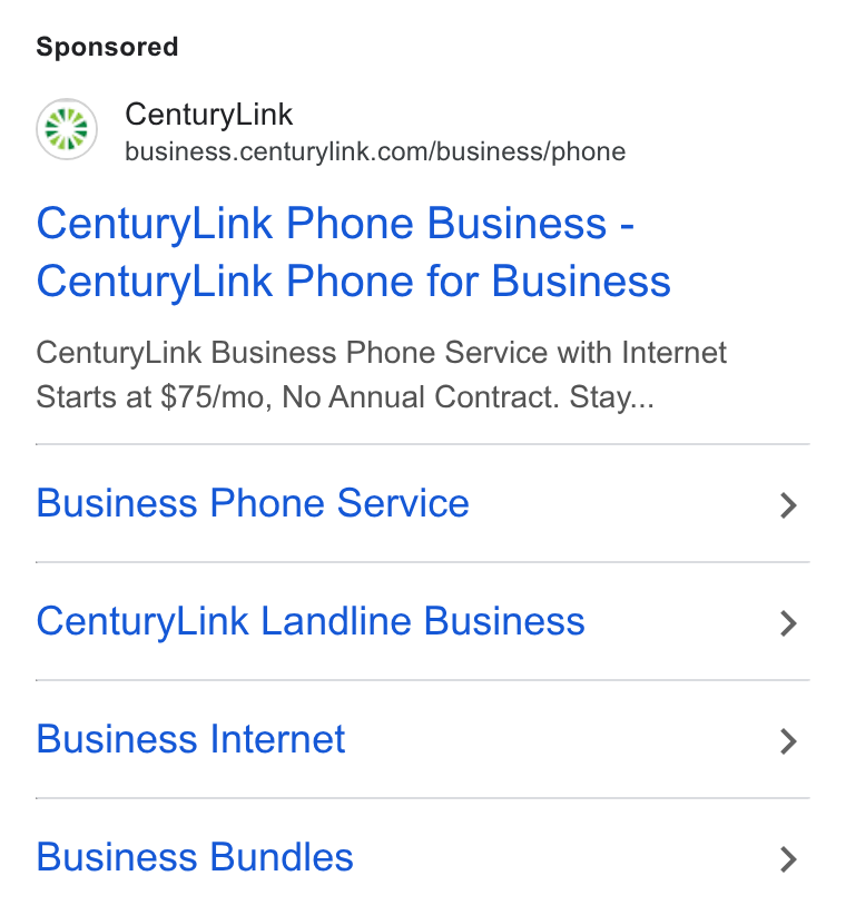 CenturyLink ad on Google Ads: Century Link Phone Business - Century Link Phone for Business Century Link Business Phone Service with Internet Starts at $75/mo, No Annual Contract. Stay... Business Phone Service Century Link Landline Business Business Internet Business Bundles