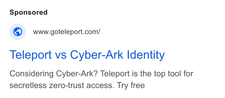 Teleport ad