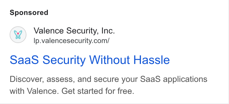 Valence Security ad