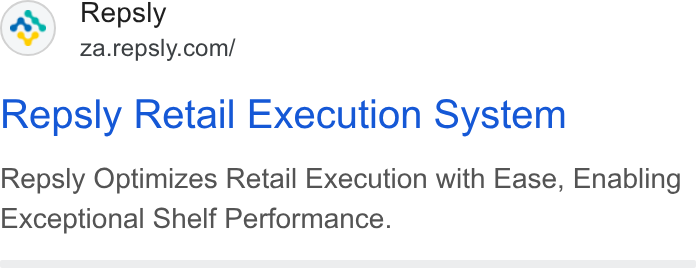 Repsly ad on Google Ads: Repsly Retail Execution System Repsly Optimizes Retail Execution with Ease, Enabling Exceptional Shelf Performance.