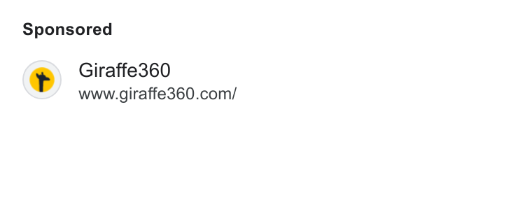 Giraffe360 ad on Google Ads