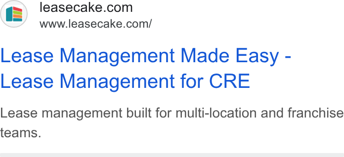 Leasecake ad on Google Ads: www.leasecake.com/ Lease Management Made Easy - Lease Management for CRE Lease management built for multi-location and franchise teams.