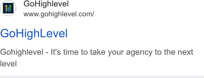 HighLevel ad on Google Ads: Go High Level Gohighlevel - It's time to take your agency to the next level