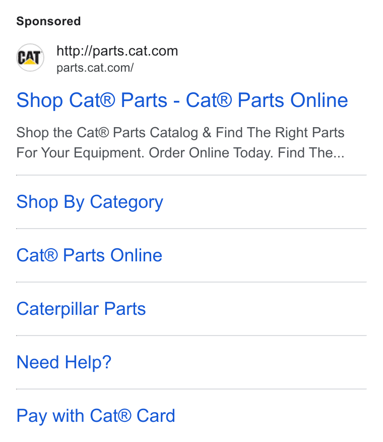 Caterpillar ad on Google Ads: parts.cat.com/ Shop Cat® Parts - Cat® Parts Online Shop the Cat® Parts Catalog & Find The Right Parts For Your Equipment. Order Online Today. Find The... Shop By Category Cat® Parts Online Caterpillar Parts Need Help? Pay with Cat® Card