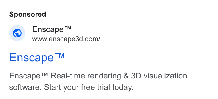 Chaos ad on Google Ads: Enscape ™ Enscape™ Real-time rendering & 3D visualization software. Start your free trial today.