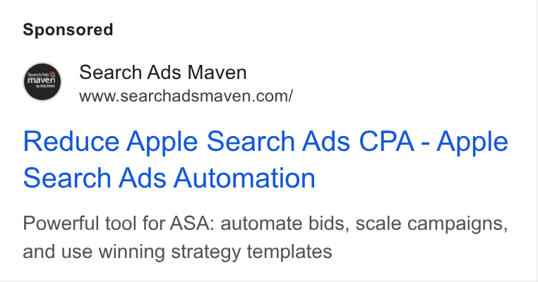 Kochava ad on Google Ads: Reduce Apple Search Ads CPA - Apple search Ads Automation Powerful tool for ASA: automate bids, scale campaigns, and use winning strategy templates