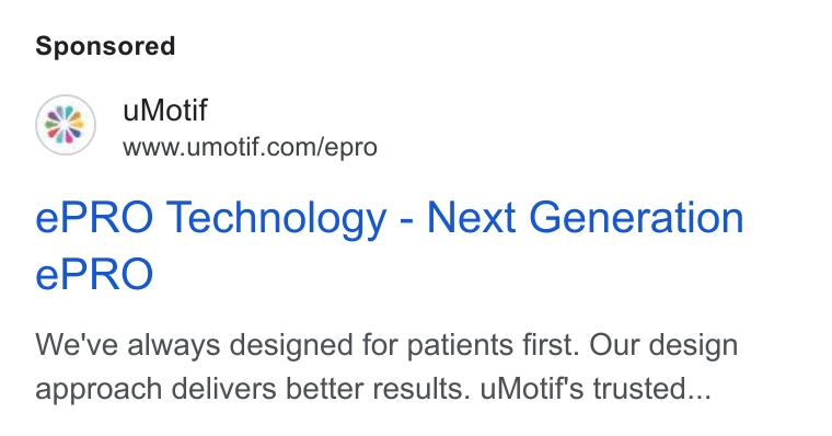 uMotif ad on Google Ads: e PRO Technology - Next Generation e PRO We've always designed for patients first. Our design approach delivers better results. u Motif's trusted...