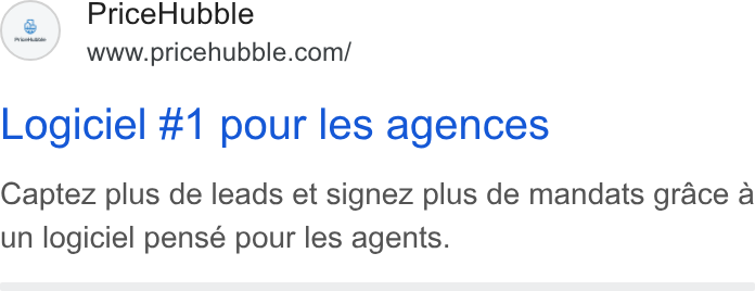 PriceHubble ad on Google Ads: Logiciel #1 pour les agences Captez plus de leads et signez plus de mandats grace a un logiciel pense pour les agents.