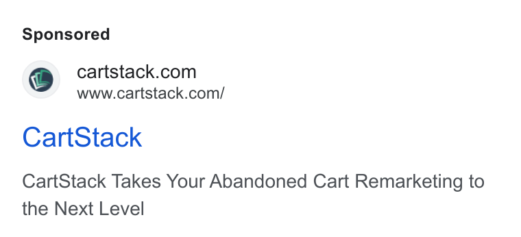 CartStack ad on Google Ads: www.cartstack.com/ Cart Stack Cart Stack Takes Your Abandoned Cart Remarketing to the Next Level