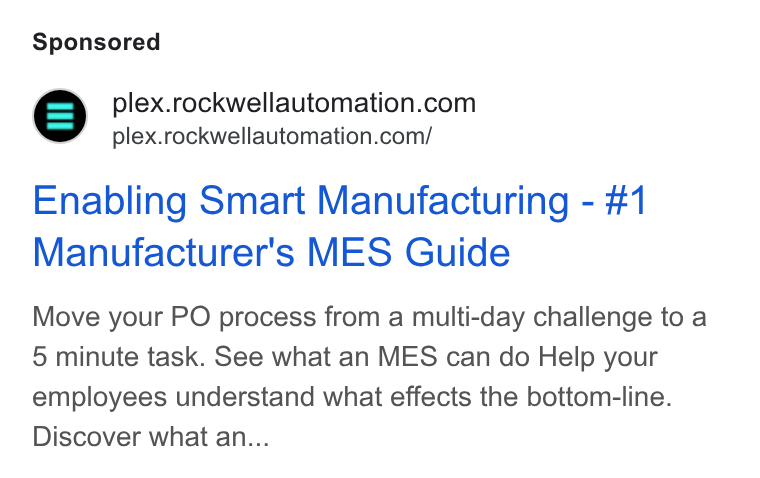 Rockwell Automation ad on Google Ads: plex.rockwellautomation.com/ Enabling Smart Manufacturing - #1 Manufacturer's MES Guide Move your PO process from a multi-day challenge to a 5 minute task. See what an MES can do Help your employees understand what effects the bottom-line. Discover what an...