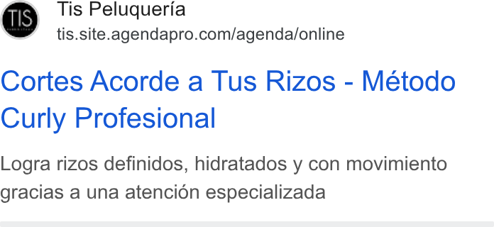 AgendaPro ad on Google Ads: Cortes Acorde a Tus Rizos - Método Curly Profesional Logra rizos definidos, hidratados y con movimiento gracias a una atencion especializada