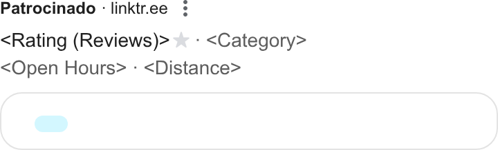 Linktree ad on Google Ads: Rating (Reviews)> * - <Category> Open Hours> « <Distance> Co O UU