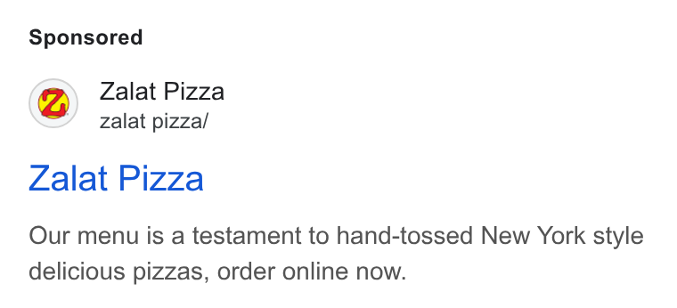 Thanx ad on Google Ads: Zalat Pizza zalat pizza/ Zalat Pizza Our menu is a testament to hand-tossed New York style delicious pizzas, order online now.