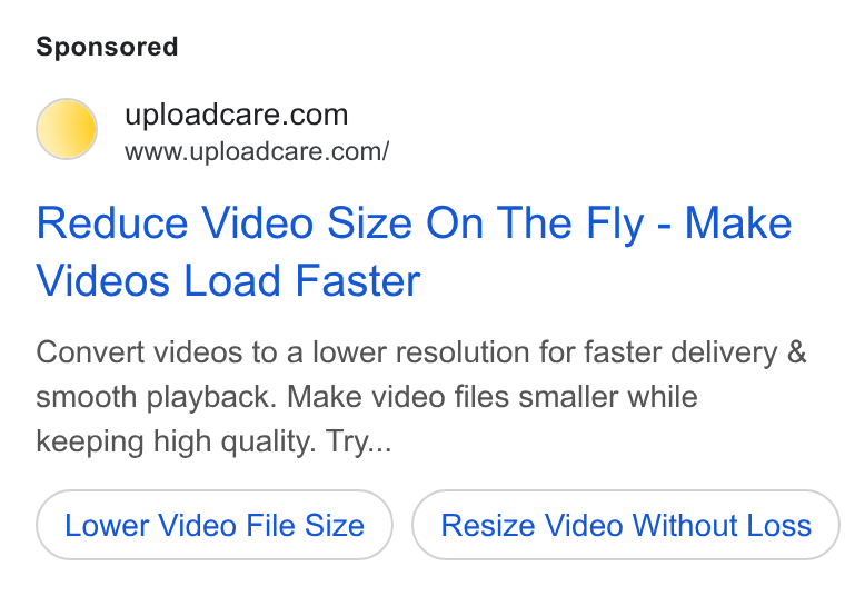 Uploadcare ad on Google Ads: www.uploadcare.com/ Reduce Video Size On The Fly - Make Videos Load Faster Convert videos to a lower resolution for faster delivery & smooth playback. Make video files smaller while keeping high quality. Try... Lower Video File Size Resize Video Without Loss