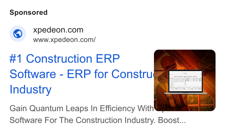 Xpedeon ad on Google Ads: www.xpedeon.com/ #1 Construction ERP Industry Gain Quantum Leaps In Efficiency With Software For The Construction Industry. Boost...