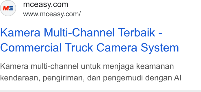 McEasy ad on Google Ads: www.mceasy.com/ Kamera Multi-Channel Terbaik - Commercial Truck Camera System Kamera multi-channel untuk menjaga keamanan kendaraan, pengiriman, dan pengemudi dengan Al