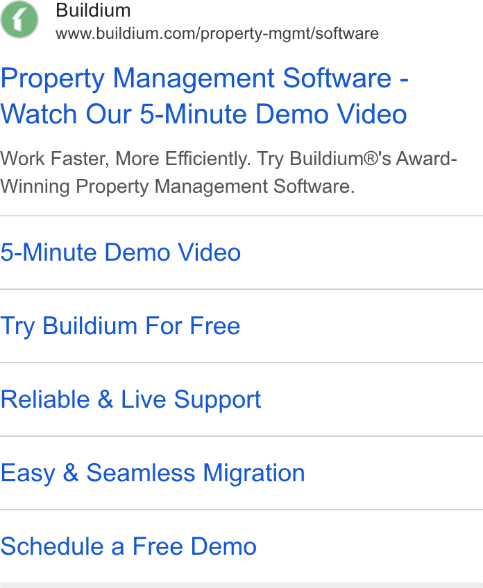 Buildium ad on Google Ads: Property Management Software - Watch Our 5-Minute Demo Video Work Faster, More Efficiently. Try Buildium®'s Award- Winning Property Management Software. 5-Minute Demo Video Try Buildium For Free Reliable & Live Support Easy & Seamless Migration Schedule a Free Demo