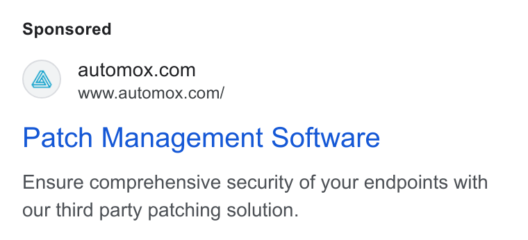 Automox ad on Google Ads: www.automox.com/ Patch Management Software Ensure comprehensive security of your endpoints with our third party patching solution.