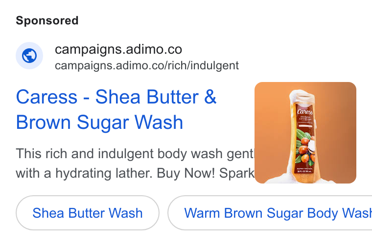 Adimo ad on Google Ads: campaigns.adimo.co/rich/indulgent Caress - Shea Butter & Brown Sugar Wash This rich and indulgent body wash gent with a hydrating lather. Buy Now! Spar Shea Butter Wash } ( Warm Brown Sugar Body Was!