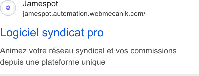 Webmecanik ad on Google Ads: Logiciel syndicat pro Animez votre reseau syndical et vos commissions depuis une plateforme unique