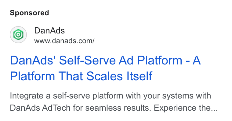 DanAds ad on Google Ads: Dan Ads' Self-Serve Ad Platform - A Platform That Scales Itself Integrate a self-serve platform with your systems with Dan Ads Ad Tech for seamless results. Experience the...