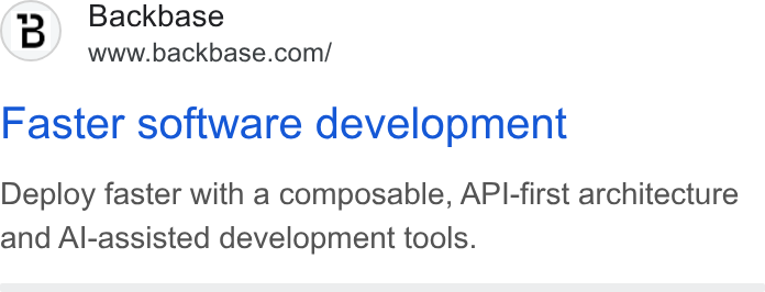 Backbase ad on Google Ads: Faster software development Deploy faster with a composable, API-first architecture and Al-assisted development tools.