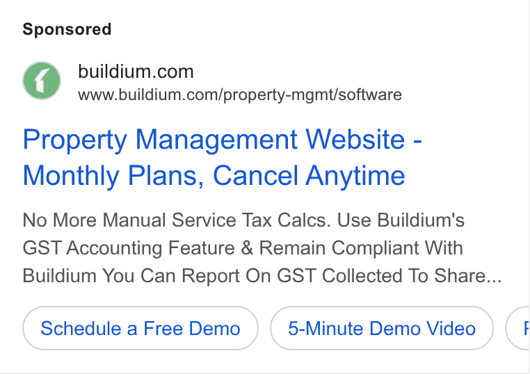 Buildium ad on Google Ads: www.buildium.com/property-mgmt/software Property Management Website - Monthly Plans, Cancel Anytime No More Manual Service Tax Calcs. Use Buildium's GST Accounting Feature & Remain Compliant With Buildium You Can Report On GST Collected To Share... Schedule a Free Demo 5-Minute Demo Video