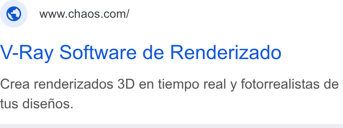 Chaos ad on Google Ads: V-Ray Software de Renderizado Crea renderizados 3D en tiempo real y fotorrealistas de tus disenos.
