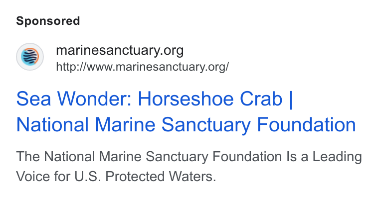Give Lively ad on Google Ads: http:/Awww.marinesanctuary.org/ Sea Wonder: Horseshoe Crab | National Marine Sanctuary Foundation The National Marine Sanctuary Foundation Is a Leading Voice for U. S. Protected Waters.