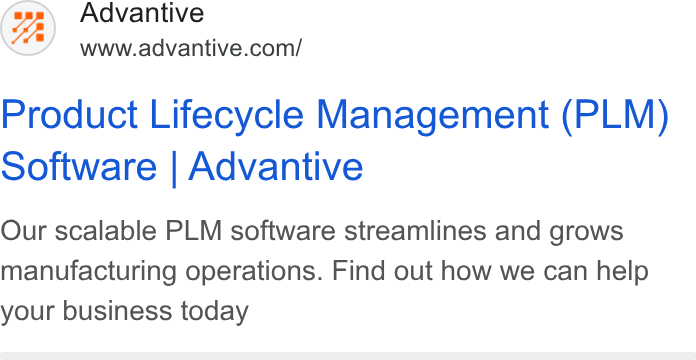 Advantive ad on Google Ads