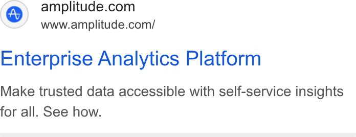Amplitude ad on Google Ads: www.amplitude.com/ Enterprise Analytics Platform Make trusted data accessible with self-service insights for all. See how.
