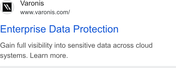 Varonis ad on Google Ads: Enterprise Data Protection Gain full visibility into sensitive data across cloud systems. Learn more.