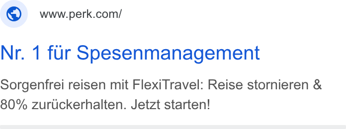 Yokoy ad on Google Ads: Nr. 1 fur Soesenmanagement Sorgenfrei reisen mit Flexi Travel: Reise stornieren & 80% zur Uckerhalten. Jetzt starten!